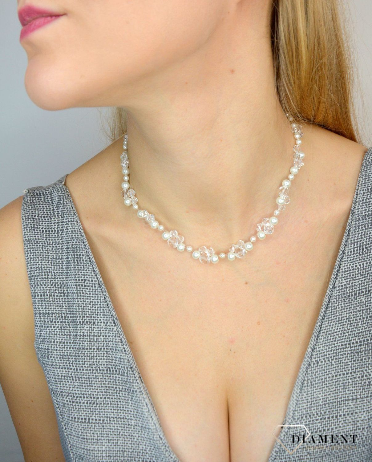 Naszyjnik Swarovski element z perłami syntetycznymi NR 563 wykonana ze srebra próby 925 oraz (1).JPG